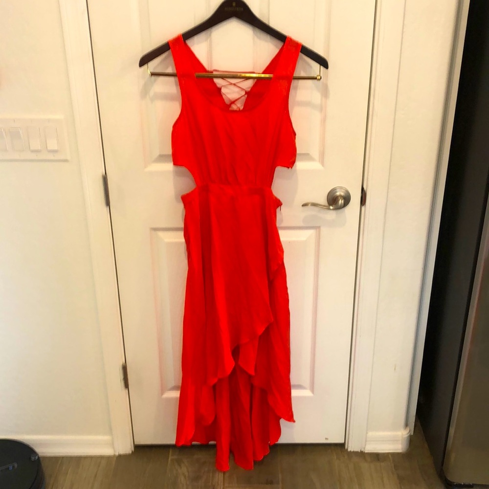 Vibrant Red-Orange Dress